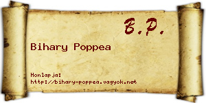 Bihary Poppea névjegykártya